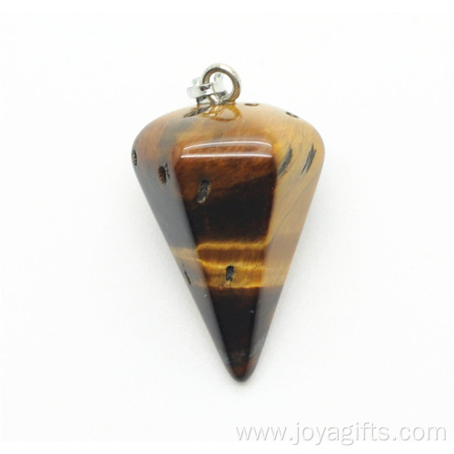 6 side coin Shape Yellow Tiger eye pendant Fashion Plummet Jewelry